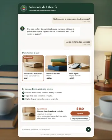 Pantalla del asistente de librerías