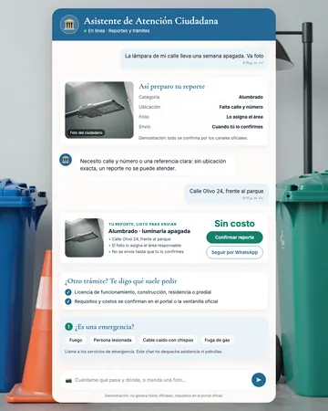Pantalla del asistente de gobierno municipal