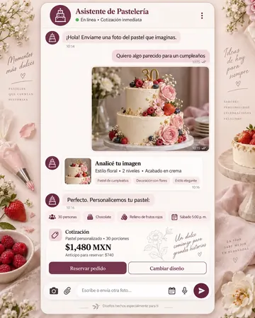 Pantalla del asistente de pastelerías