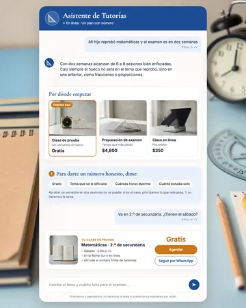Pantalla del asistente de tutorías y regularización
